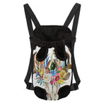 Boho Floral Deer Skull Print Pet Carrier Backpack