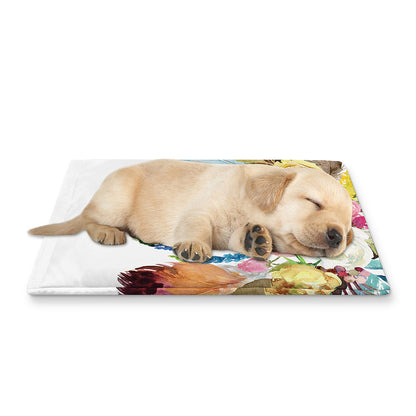 Boho Floral Deer Skull Print Pet Cooling Mat Cover