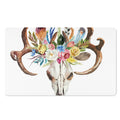 Boho Floral Deer Skull Print Polyester Doormat