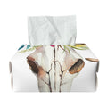 Boho Floral Deer Skull Print Rectangle Tissue Box Cover