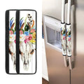 Boho Floral Deer Skull Print Refrigerator Handle Covers
