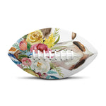 Boho Floral Deer Skull Print Rugby Ball