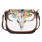 Boho Floral Deer Skull Print Saddle Bag