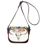 Boho Floral Deer Skull Print Saddle Bag