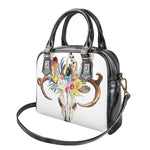 Boho Floral Deer Skull Print Shoulder Handbag