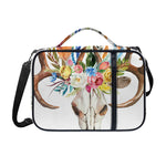 Boho Floral Deer Skull Print Shoulder Strap Bible Bag