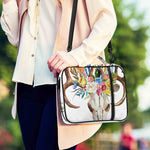 Boho Floral Deer Skull Print Shoulder Strap Bible Bag