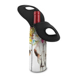 Boho Floral Deer Skull Print Single Neoprene Wine Tote