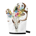 Boho Floral Deer Skull Print Single Oven Mitt
