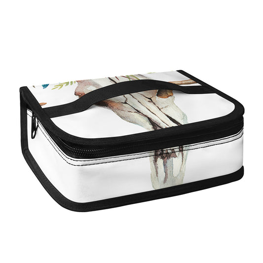 Boho Floral Deer Skull Print Small Lunch Bag