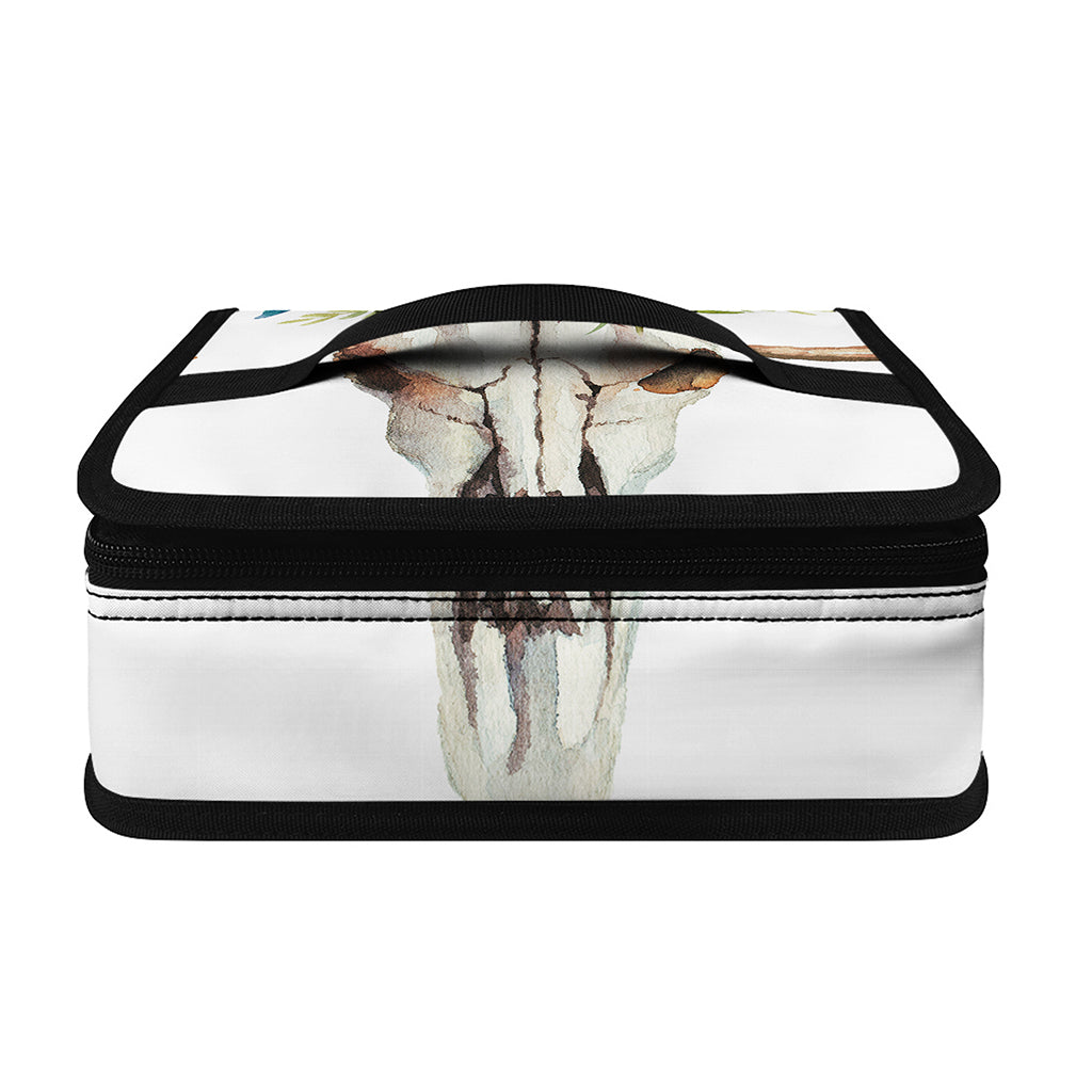 Boho Floral Deer Skull Print Small Lunch Bag