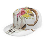 Boho Floral Deer Skull Print Snapback Cap