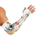 Boho Floral Deer Skull Print Sun Protection Arm Sleeves