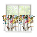Boho Floral Deer Skull Print Tier Curtains