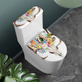 Boho Floral Deer Skull Print Toilet Lid And Tank Cover Set