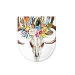 Boho Floral Deer Skull Print Toilet Lid Cover