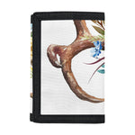 Boho Floral Deer Skull Print Trifold Wallet