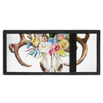 Boho Floral Deer Skull Print Trifold Wallet