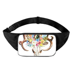 Boho Floral Deer Skull Print Waist Bag