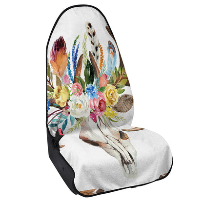 Boho Floral Deer Skull Print Waterproof Car Seat Cover