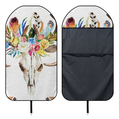 Boho Floral Deer Skull Print Waterproof Car Seat Cover