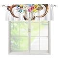 Boho Floral Deer Skull Print Window Valance