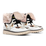 Boho Floral Deer Skull Print Winter Boots