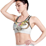 Boho Floral Deer Skull Print Women's Sports Bra
