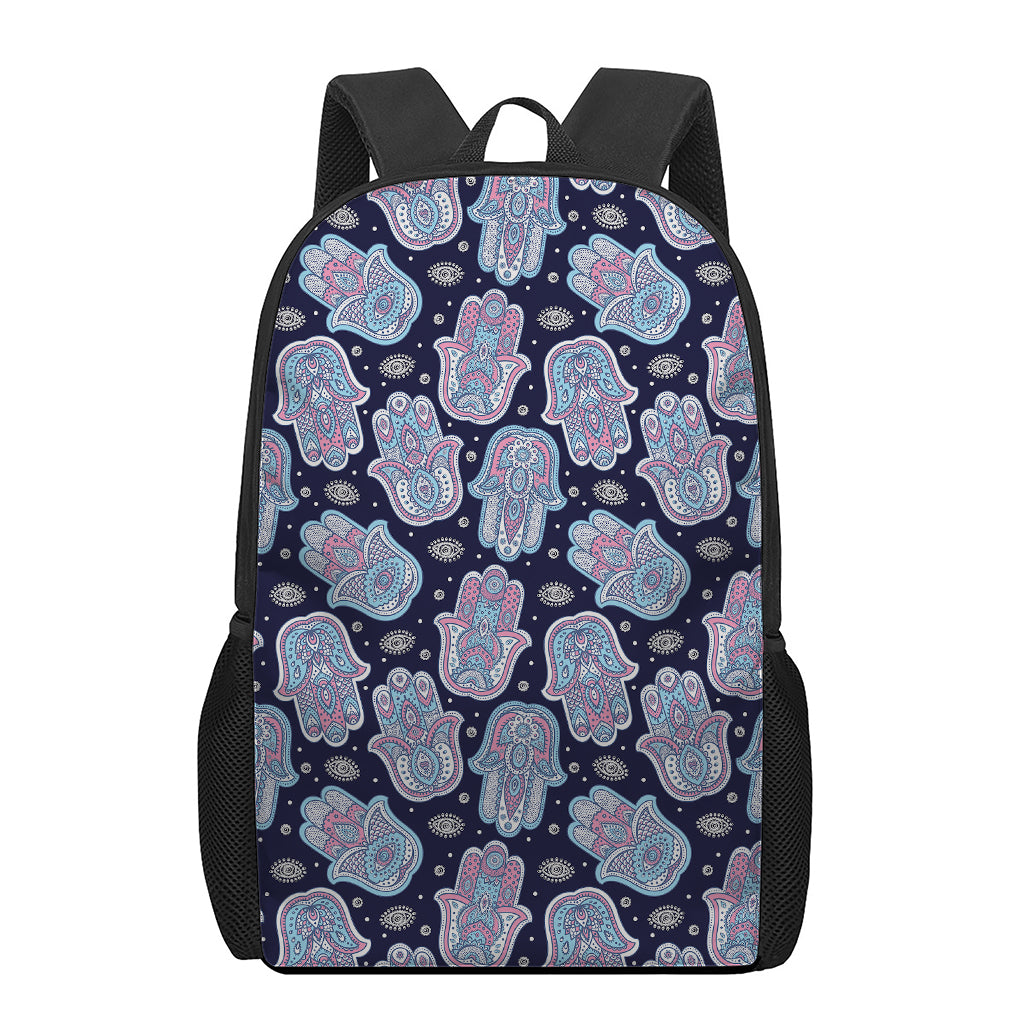 Boho Hamsa Pattern Print 17 Inch Backpack