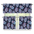Boho Hamsa Pattern Print 3 Piece Kitchen Curtains