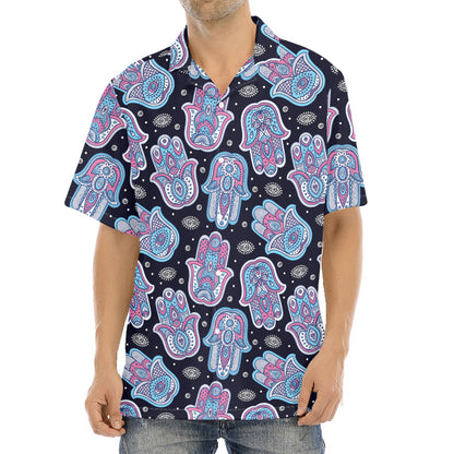 Boho Hamsa Pattern Print Aloha Shirt