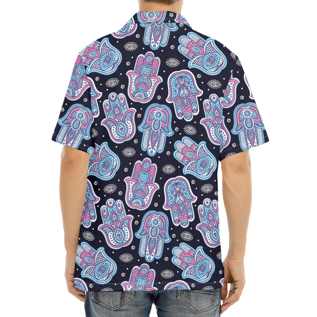 Boho Hamsa Pattern Print Aloha Shirt