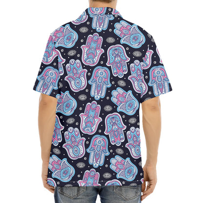 Boho Hamsa Pattern Print Aloha Shirt