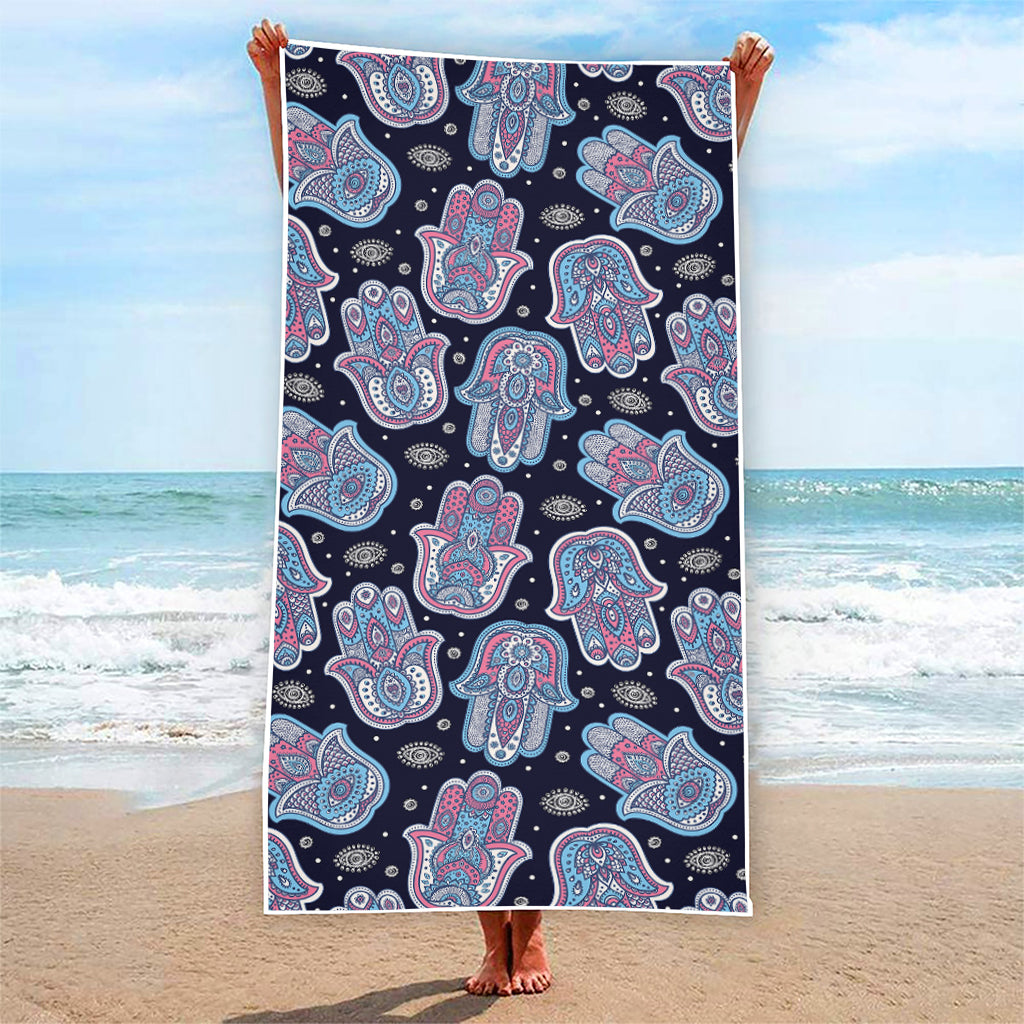 Boho Hamsa Pattern Print Beach Towel