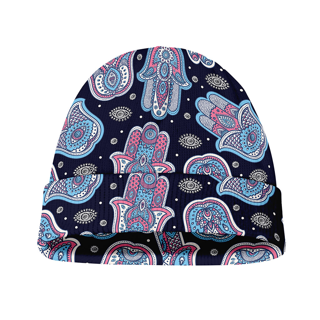 Boho Hamsa Pattern Print Beanie