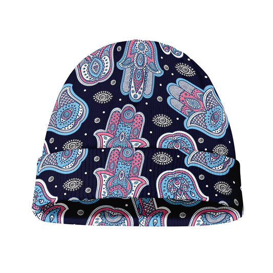 Boho Hamsa Pattern Print Beanie