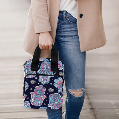 Boho Hamsa Pattern Print Bible Tote Bag