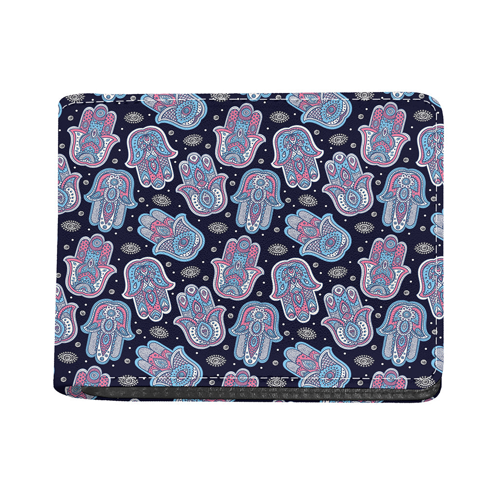 Boho Hamsa Pattern Print Bifold Wallet
