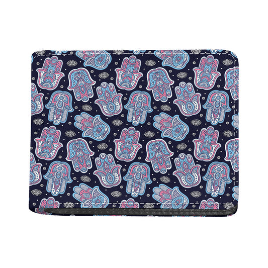 Boho Hamsa Pattern Print Bifold Wallet