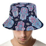 Boho Hamsa Pattern Print Bucket Hat