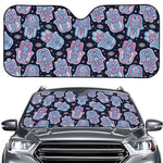 Boho Hamsa Pattern Print Car Windshield Sun Shade