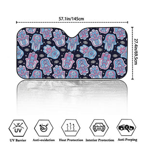 Boho Hamsa Pattern Print Car Windshield Sun Shade