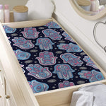 Boho Hamsa Pattern Print Changing Pad Cover