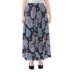 Boho Hamsa Pattern Print Chiffon Maxi Skirt