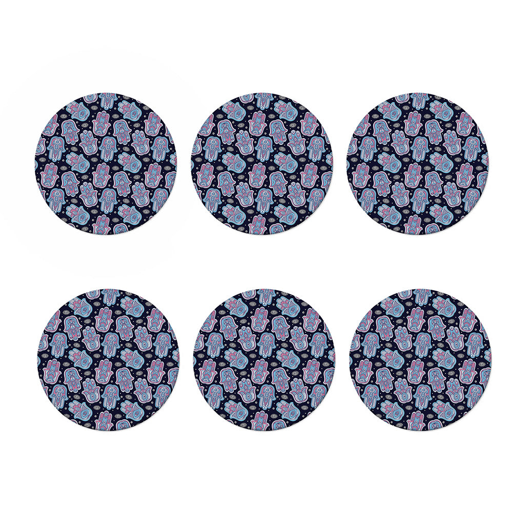 Boho Hamsa Pattern Print Coaster Set