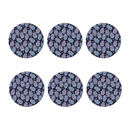 Boho Hamsa Pattern Print Coaster Set