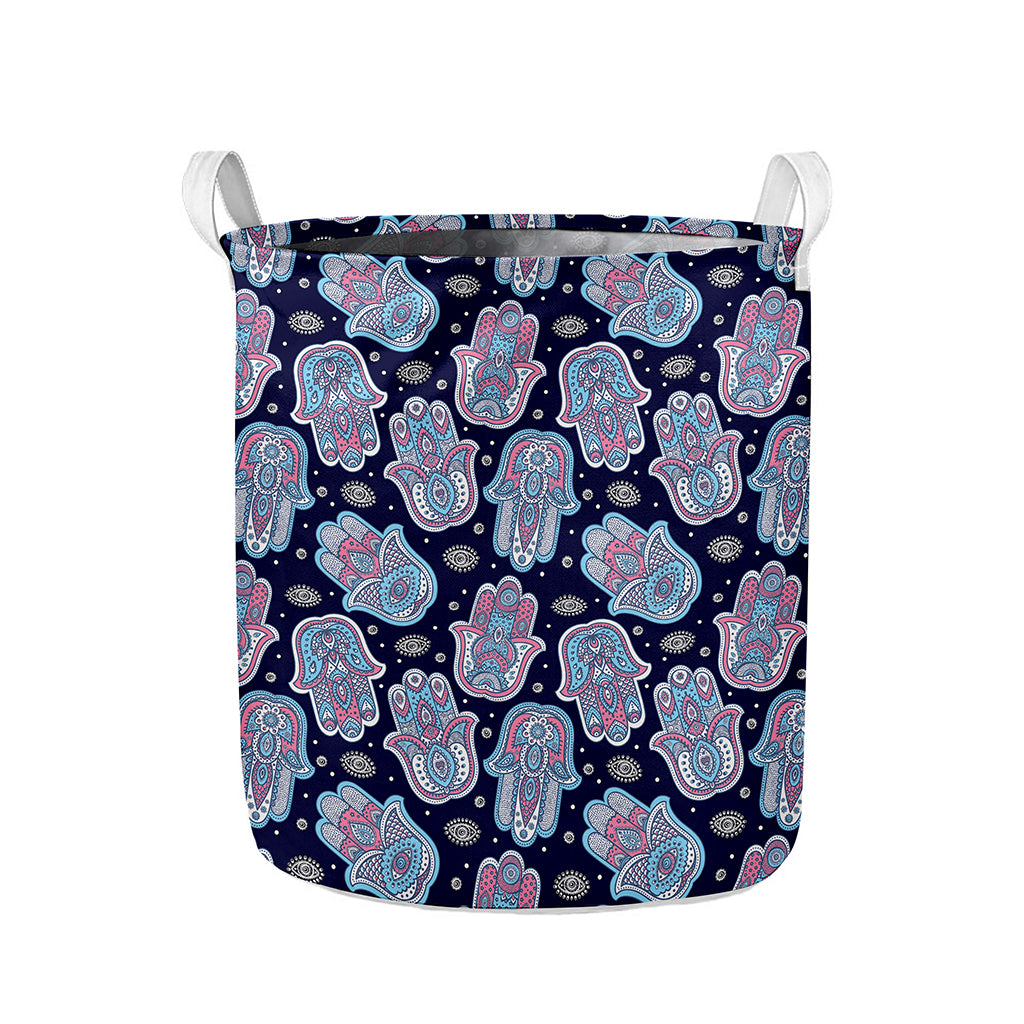 Boho Hamsa Pattern Print Collapsible Laundry Basket