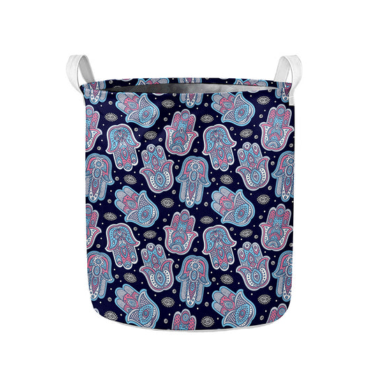 Boho Hamsa Pattern Print Collapsible Laundry Basket