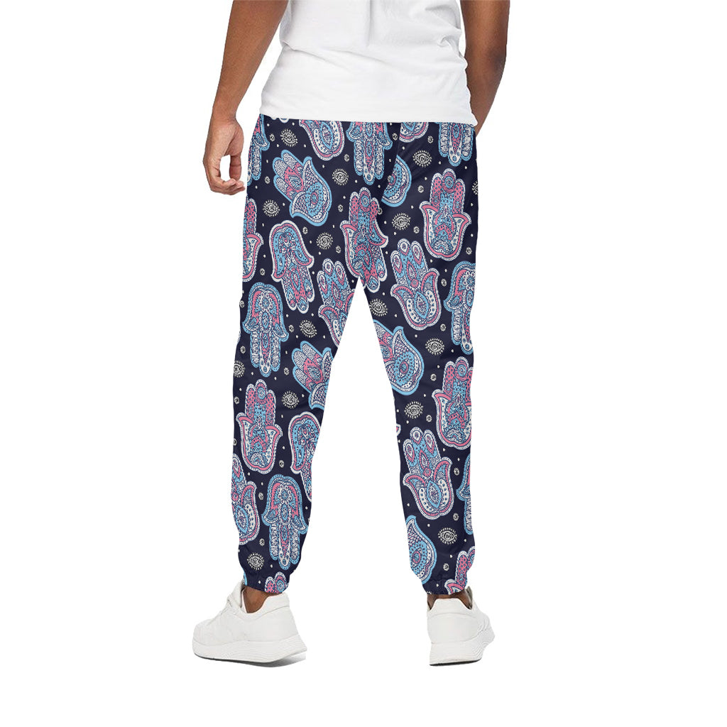 Boho Hamsa Pattern Print Cotton Pants