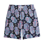 Boho Hamsa Pattern Print Cotton Shorts